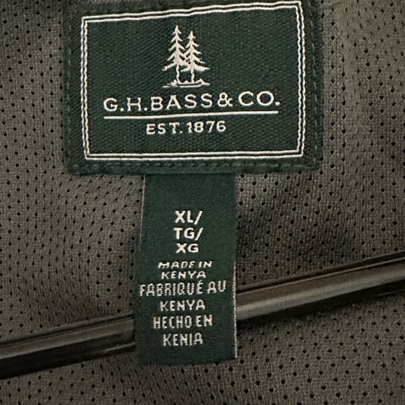 GH BASS & CO MENS 1/4 ZIP PULLOVER FLEECE BLUE XL - Picture 5 of 5